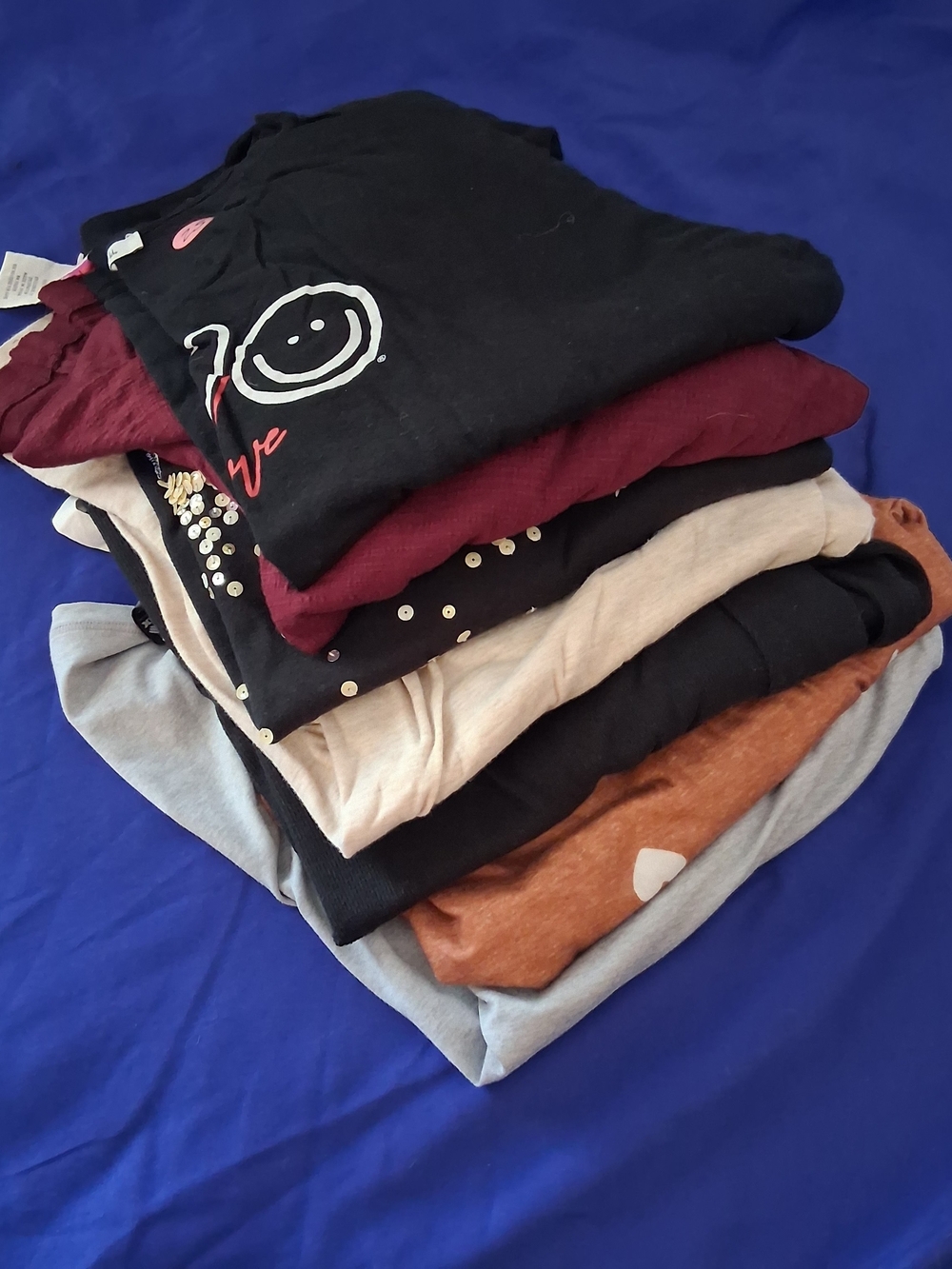 7 Assorted Women Long Sleeve Tees Size Fit 1X/2X Mix BRANDS COLORS SIZE